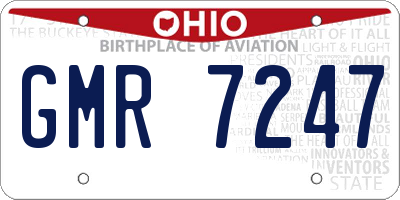 OH license plate GMR7247