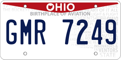 OH license plate GMR7249