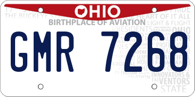 OH license plate GMR7268