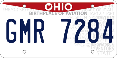 OH license plate GMR7284