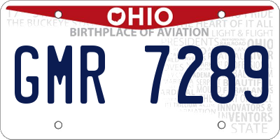 OH license plate GMR7289