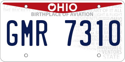 OH license plate GMR7310