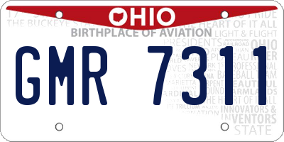 OH license plate GMR7311