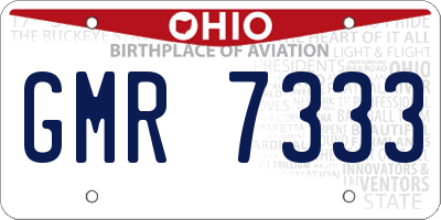 OH license plate GMR7333