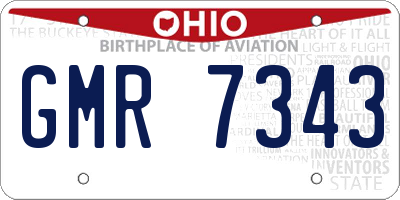 OH license plate GMR7343