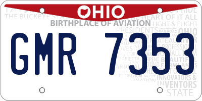 OH license plate GMR7353
