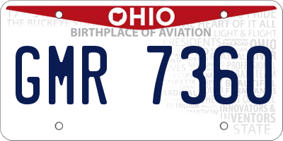 OH license plate GMR7360