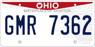 OH license plate GMR7362