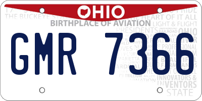 OH license plate GMR7366
