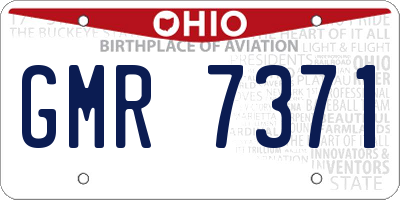 OH license plate GMR7371