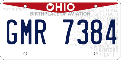 OH license plate GMR7384