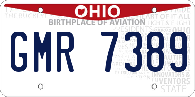 OH license plate GMR7389
