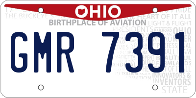 OH license plate GMR7391