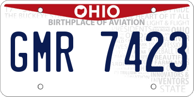 OH license plate GMR7423
