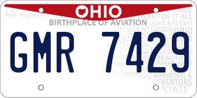 OH license plate GMR7429