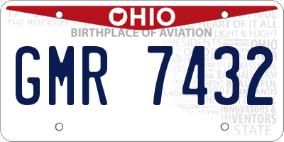OH license plate GMR7432