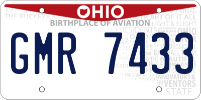 OH license plate GMR7433
