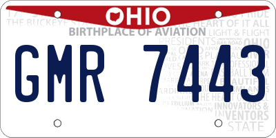 OH license plate GMR7443
