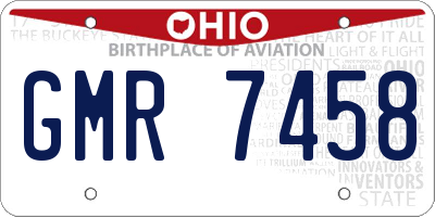 OH license plate GMR7458