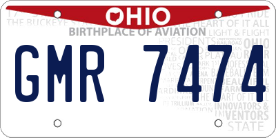 OH license plate GMR7474