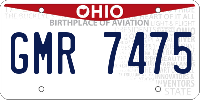 OH license plate GMR7475