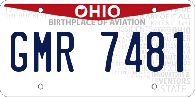 OH license plate GMR7481