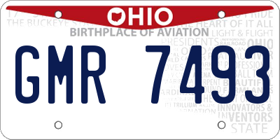 OH license plate GMR7493