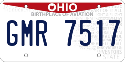 OH license plate GMR7517