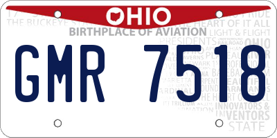 OH license plate GMR7518