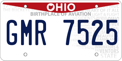 OH license plate GMR7525