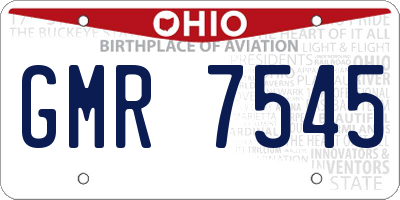 OH license plate GMR7545