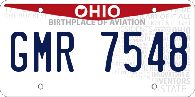 OH license plate GMR7548