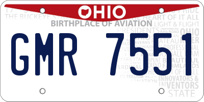 OH license plate GMR7551