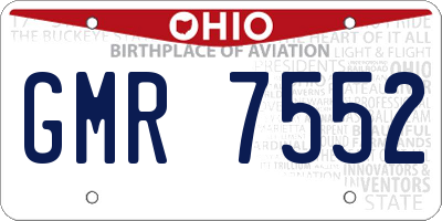 OH license plate GMR7552