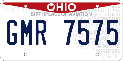 OH license plate GMR7575