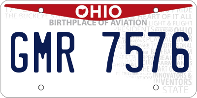 OH license plate GMR7576