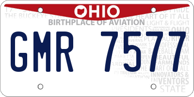 OH license plate GMR7577