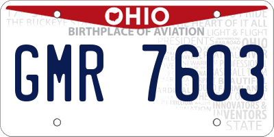 OH license plate GMR7603