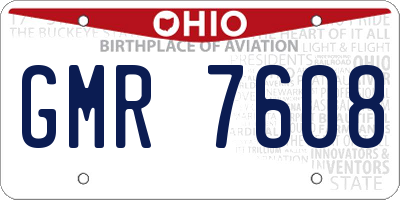 OH license plate GMR7608