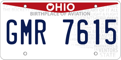 OH license plate GMR7615