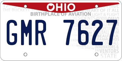 OH license plate GMR7627