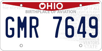 OH license plate GMR7649