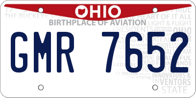 OH license plate GMR7652