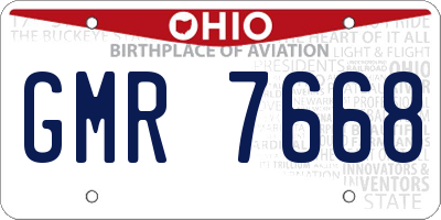 OH license plate GMR7668