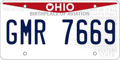 OH license plate GMR7669
