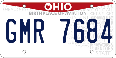 OH license plate GMR7684