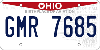 OH license plate GMR7685