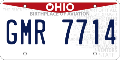 OH license plate GMR7714