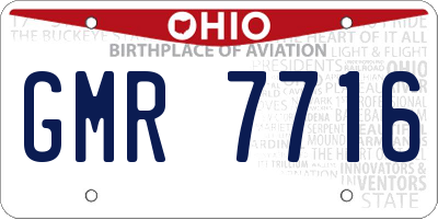 OH license plate GMR7716