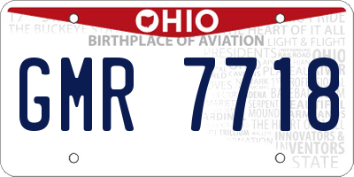 OH license plate GMR7718